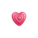 Trójwarstwowe serce z białej czekolady w kolorze różowym