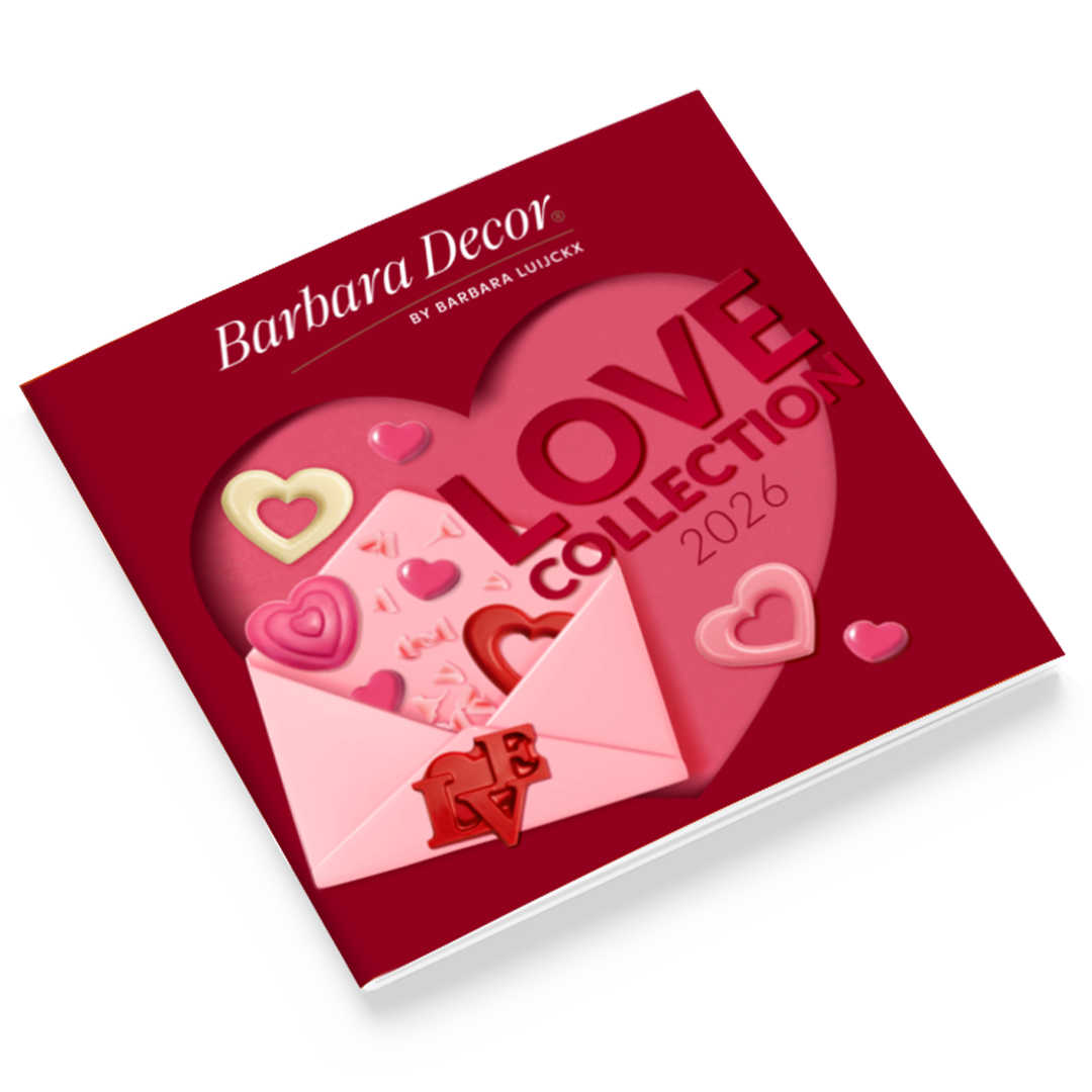 Folder z dekoracjami czekoladowymi na walentynki